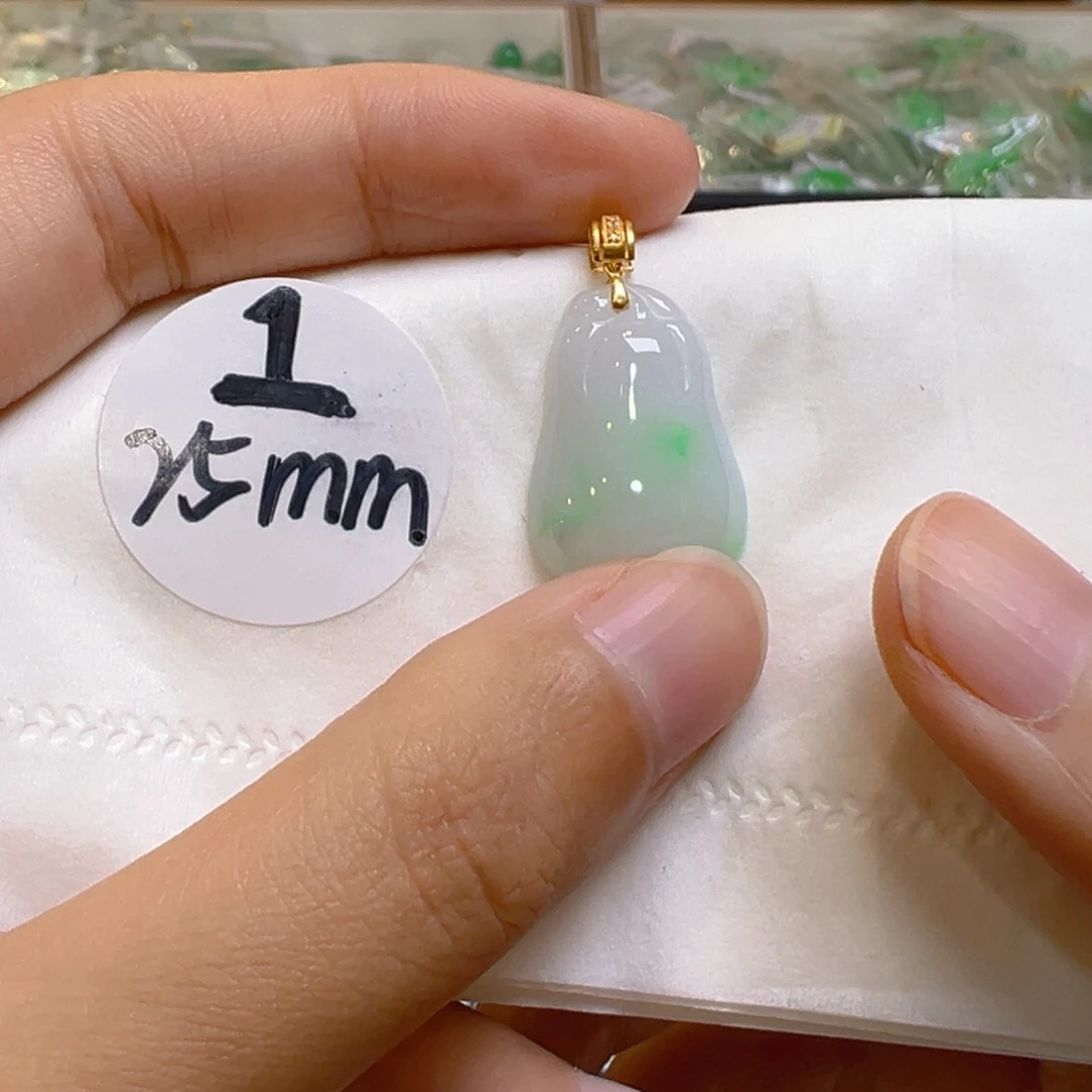 吊坠(不含链)18K金镶嵌翡翠