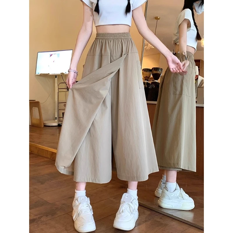 假两件半身裙裤女2025夏季新款山本裤裙a字半身裙七分阔腿裤子潮