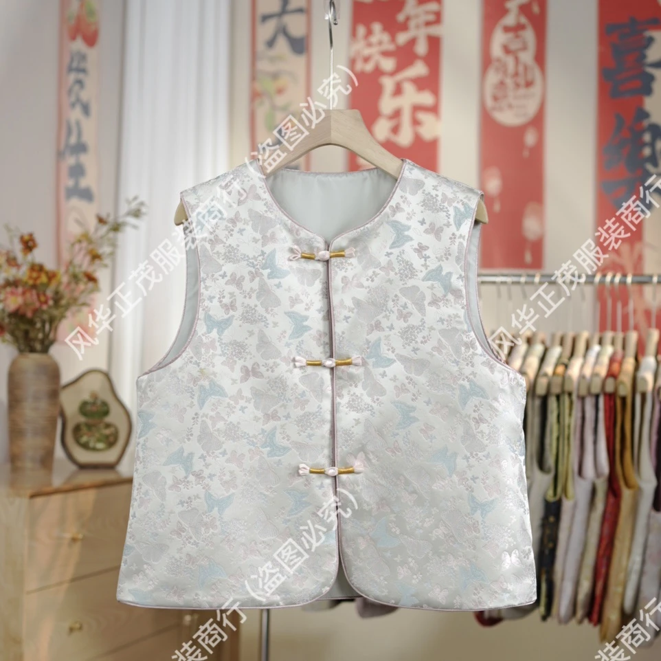 【3582】 新中式国风2025-重工提花圆领马甲时尚复古马甲