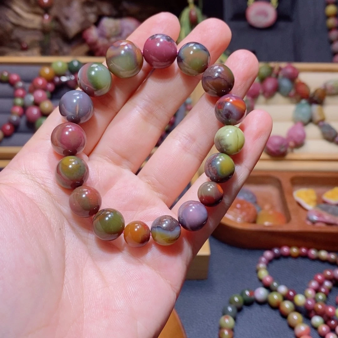 那***芳玛瑙/玉髓未镶嵌手链盐源玛瑙石包玉手串