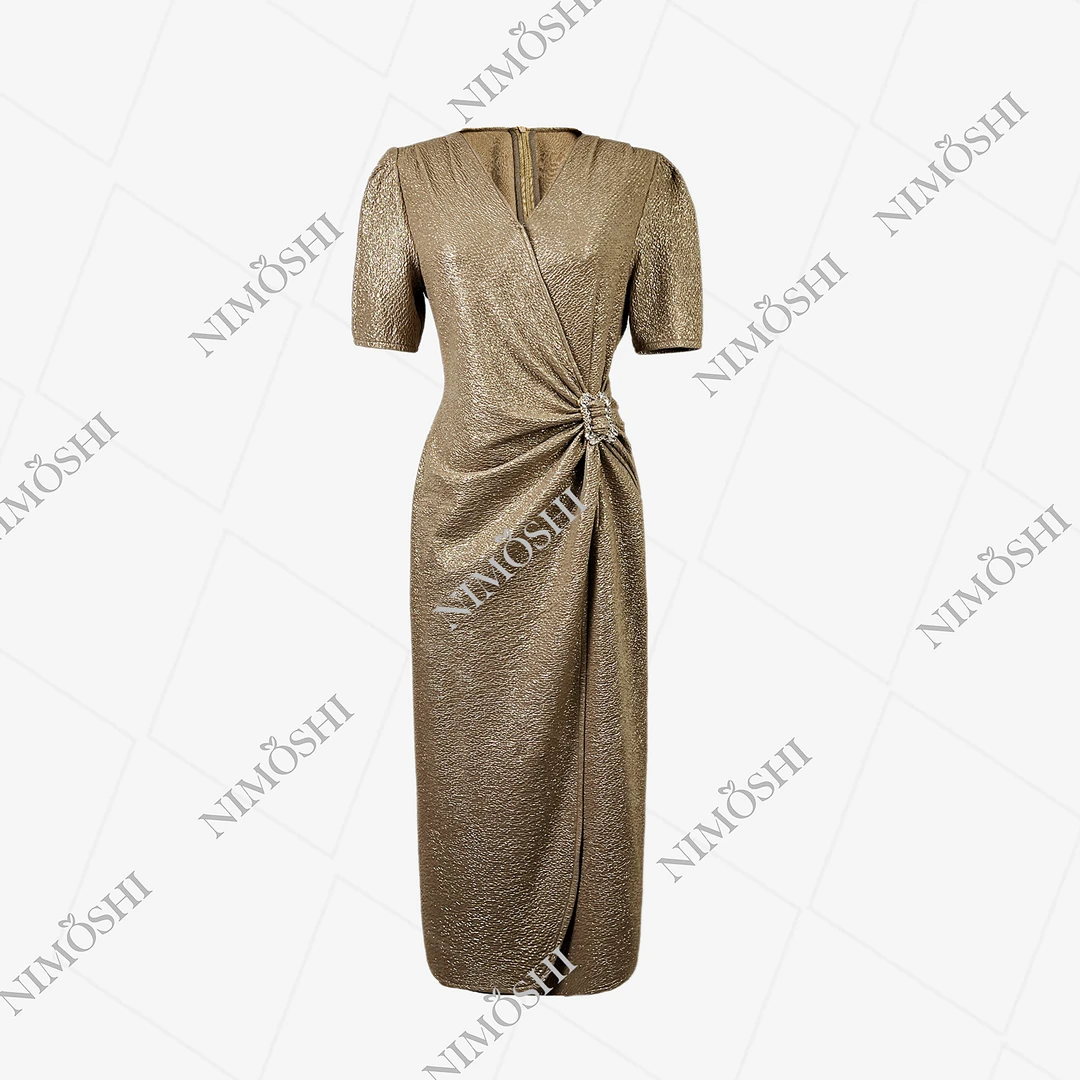 NIMOSHI【莎总】法式轻奢V领高级感收腰贵妇气质显瘦连衣裙Q1507