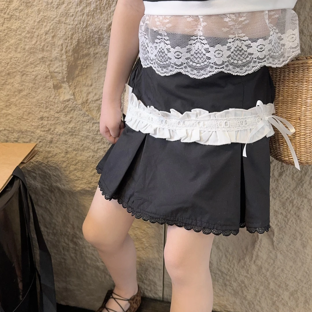 现货MZ.儿童夏季新款法式花边公主半身蕾丝裙1549