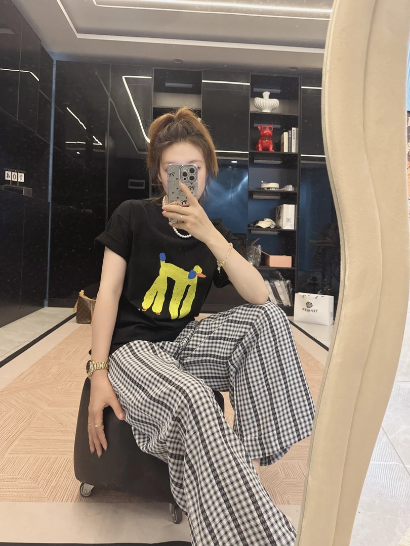 【高脚贵宾】直喷夏季ins宽松纯棉短袖t恤女2025新款女卡通百搭Z003