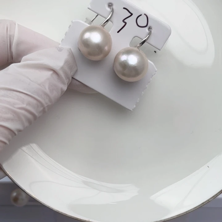 淡水珍珠耳饰银S925镶嵌