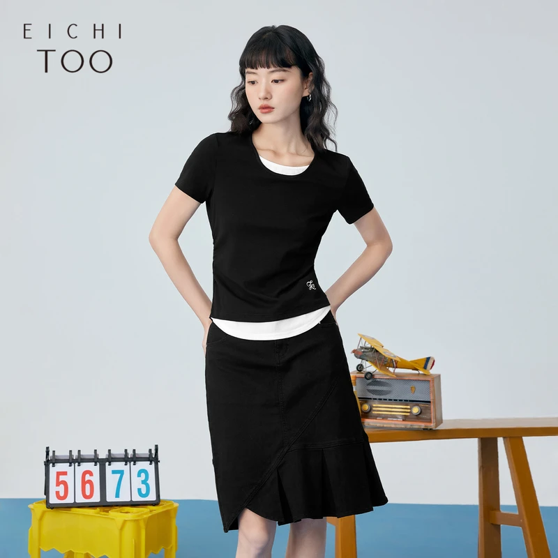 爱居兔夏季新款修身时尚短袖T恤ENTBJ2P017A