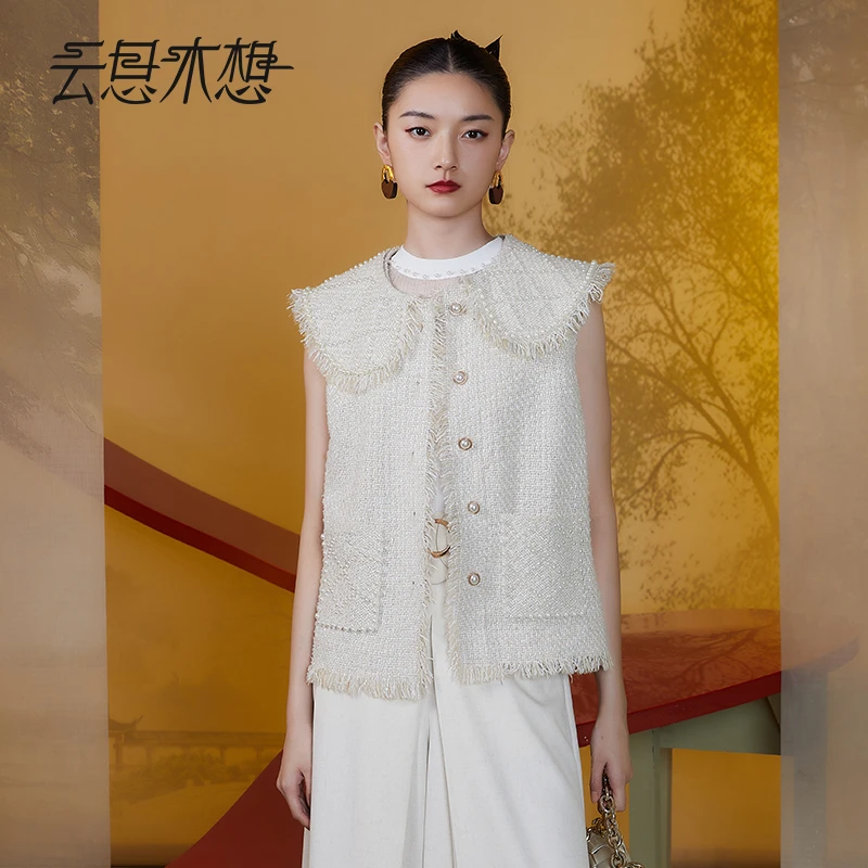 Ysimo-X云思木想新中式2024夏季新款可拆卸钉珠领子小香外套11485