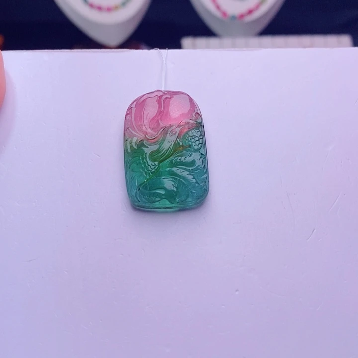 颈饰碧玺未镶嵌西瓜吊坠m