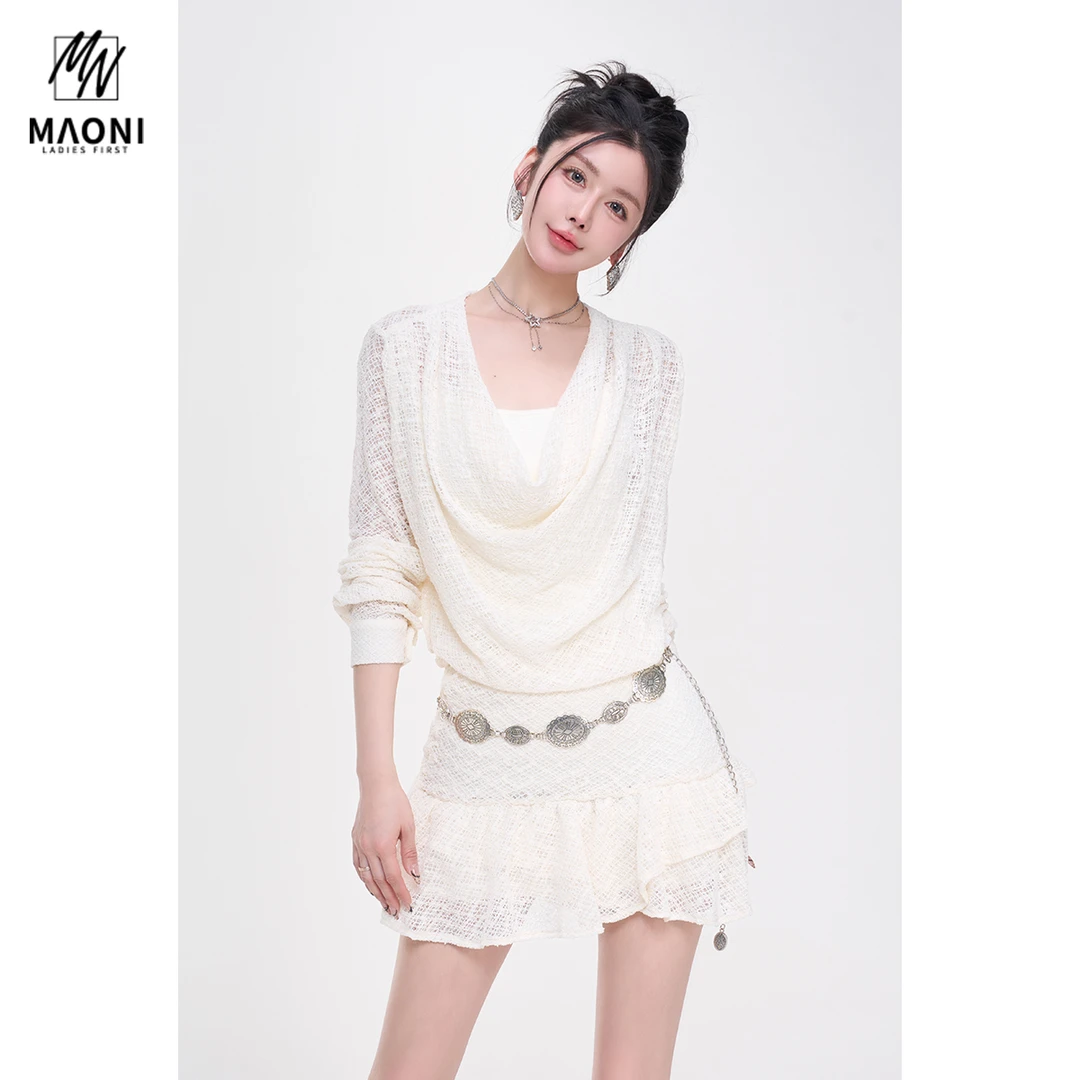 毛妮Peshe【温香软玉】蕾丝荡领连衣裙吊带裙两件套甜美气质L1470