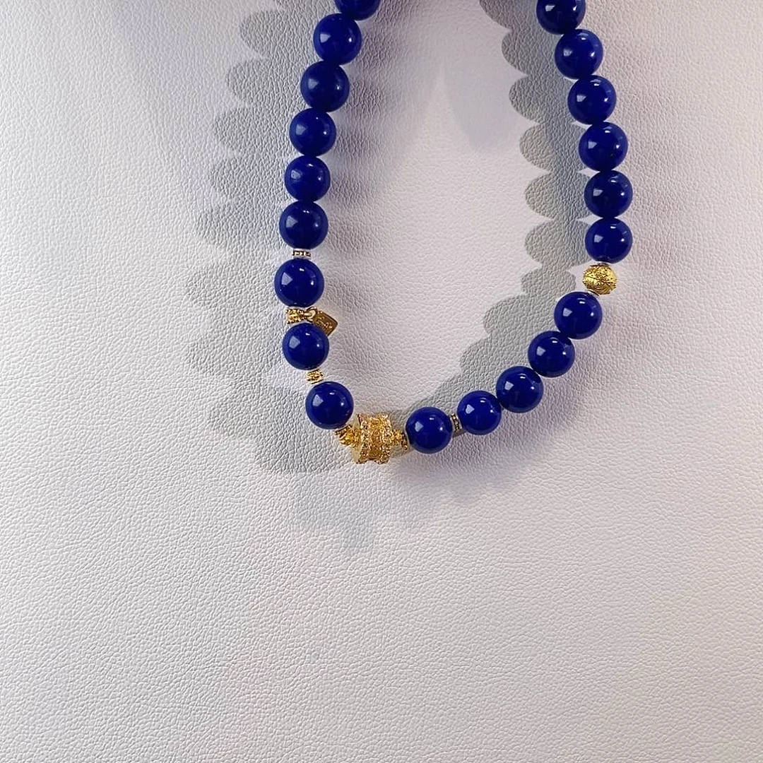 18K金镶嵌青金石手链