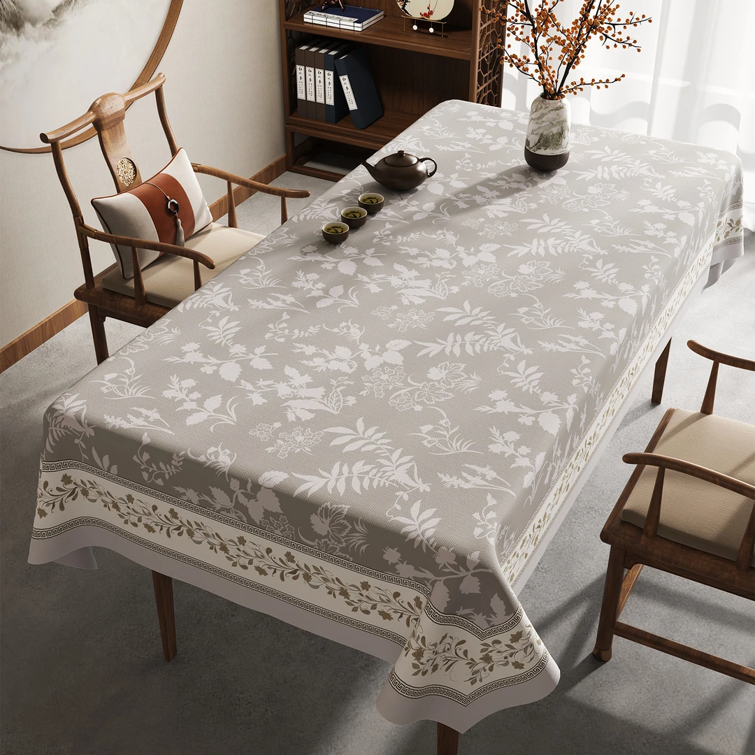 新中式国风桌布防水防油免洗长方形台布2025新款轻奢高级感餐桌布