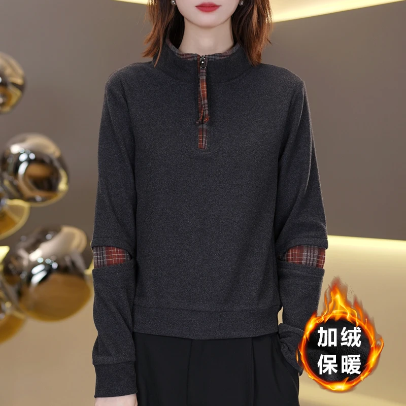 气质百搭长袖打底衫女2025秋冬新款时尚内搭显瘦上衣 7303