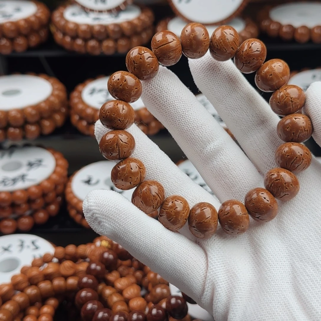 大***子桃核手串树王红魔算盘珠