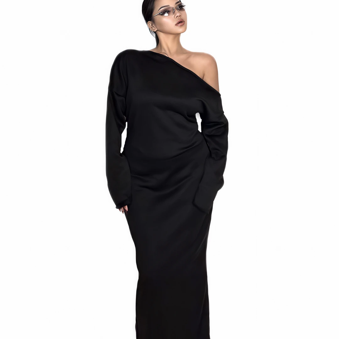 BBWootd微胖显瘦加绒轻盈ins连衣长裙