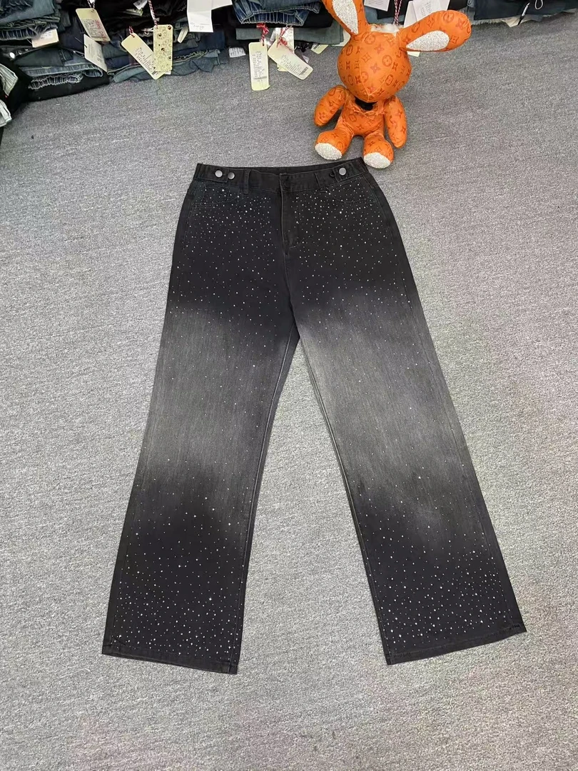 888 重工 烫钻 拖地裤