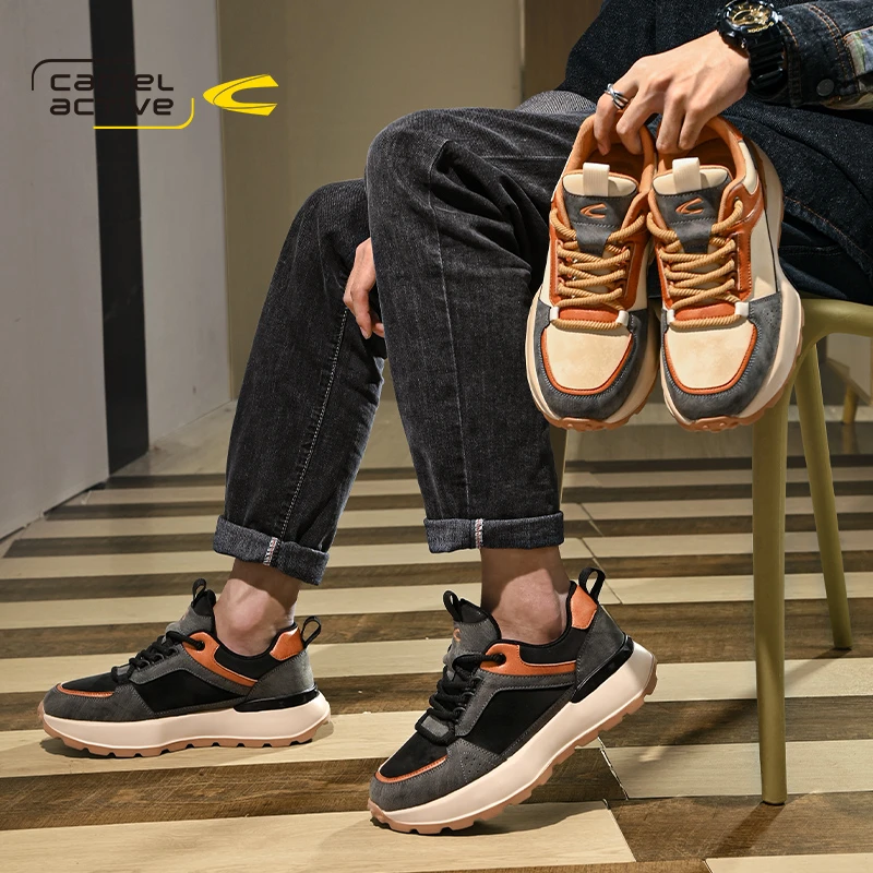 骆驼动感男鞋2024新款冬季厚底运动鞋男款潮流百搭运动男士休闲鞋