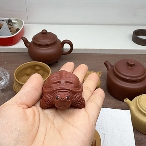 用***6朱泥茶案小乌龟茶宠