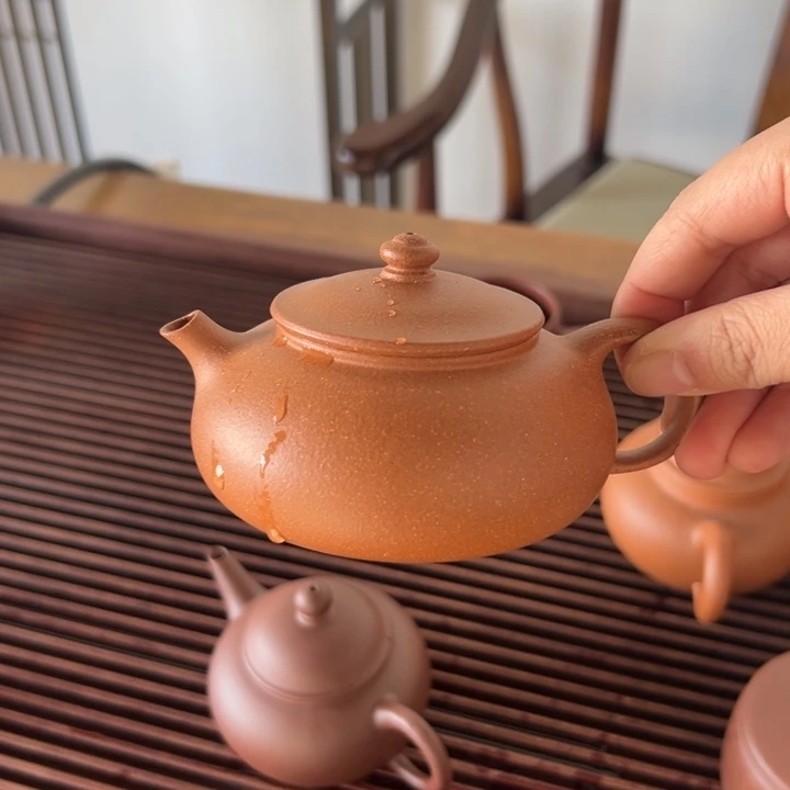 茶壶紫砂五彩段寒江150毫升