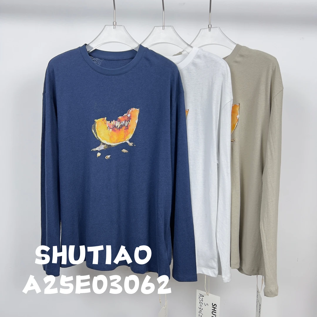 【SHUTIAO】2025夏季：新款小众设计款T恤A25E03062