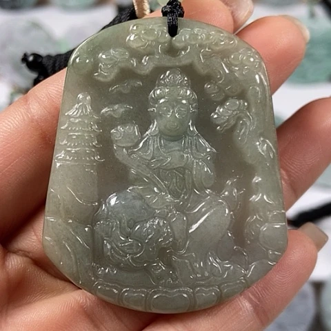 翡翠颈饰未镶嵌文殊菩萨福利