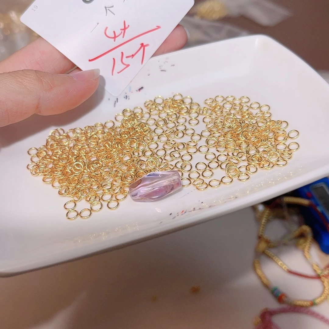 水晶珠宝半成品银S925镀金镶嵌83