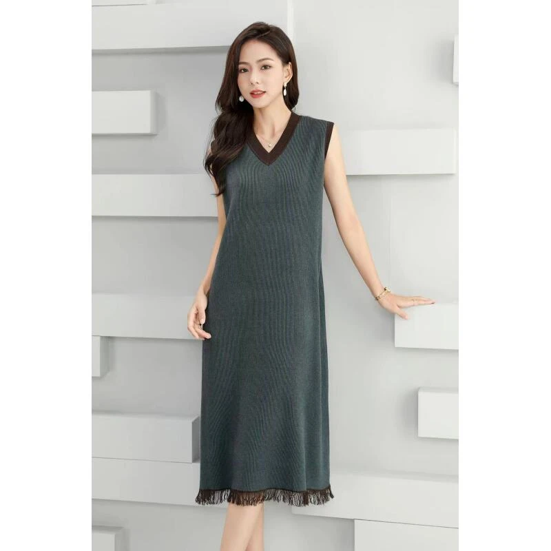 455  麦麦秋冬新款优雅气质宽松休闲连衣裙