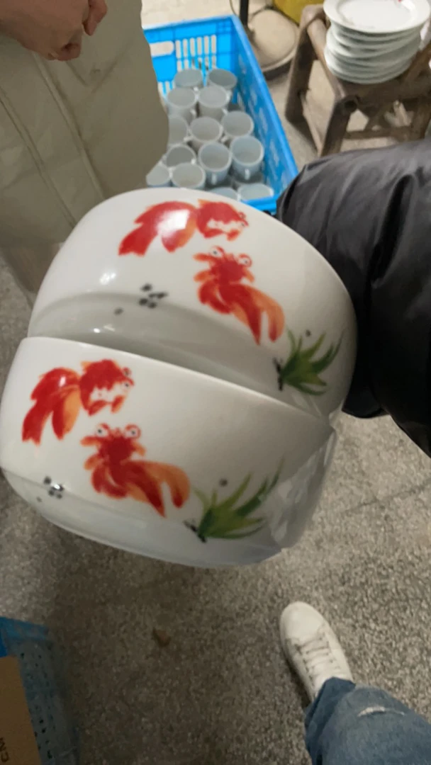 景德镇高温陶瓷餐具5.5寸面碗金玉满堂2只