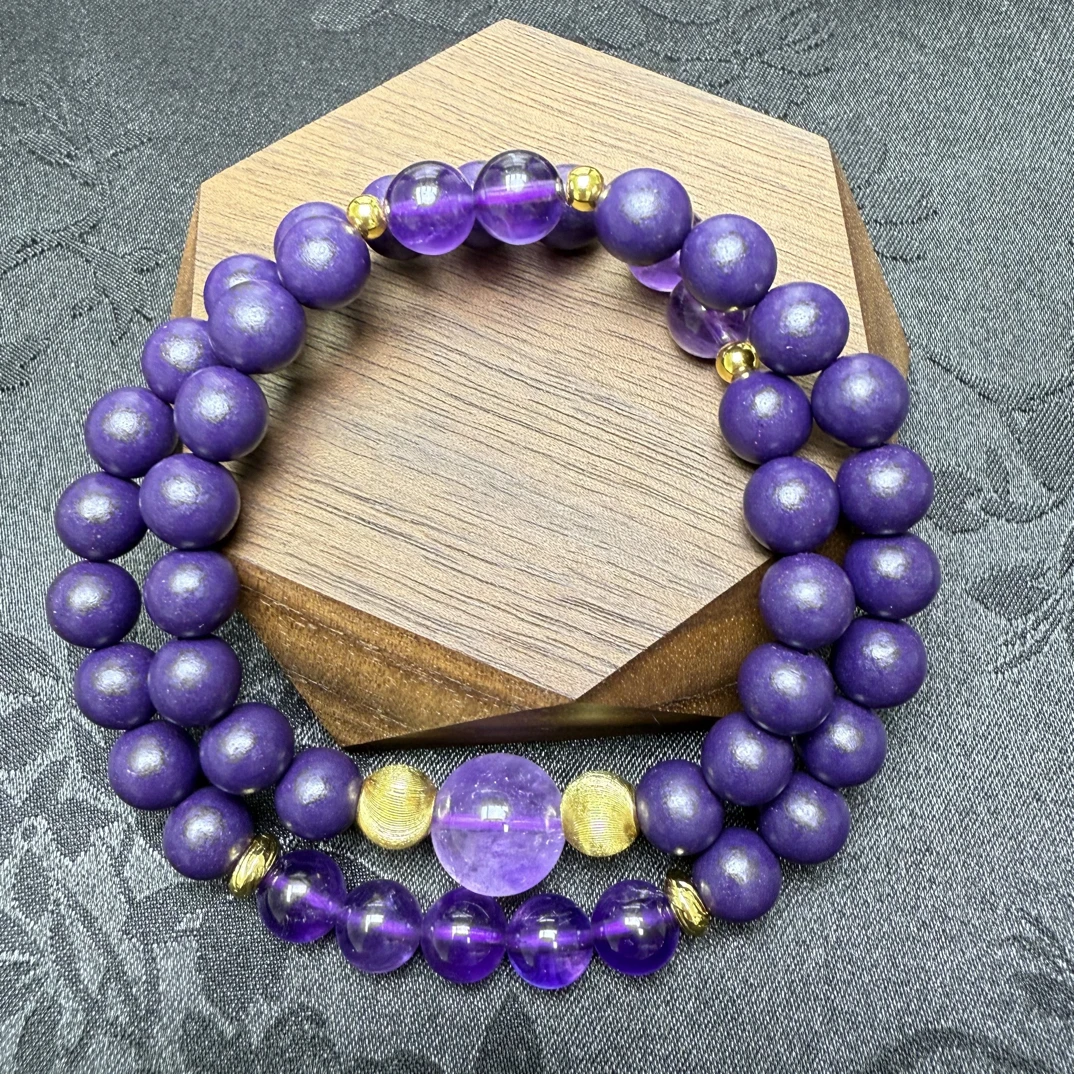 紫气东来8mm搭配12mm双圈设计款合香珠女款