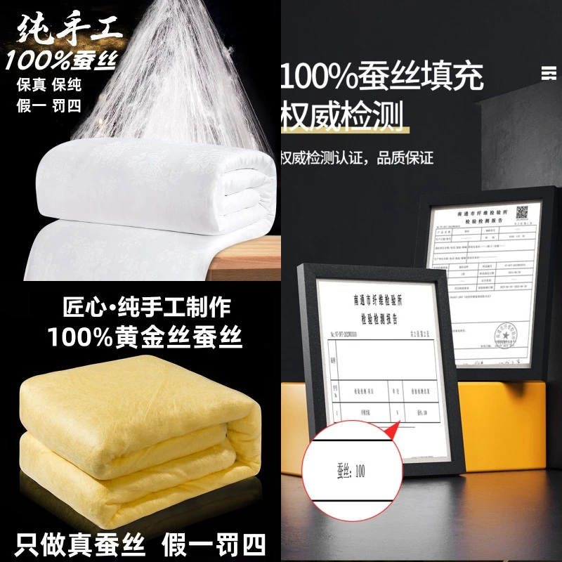 泰洋红 100%黄金蚕丝【全棉原棉被芯】 夏凉被   蚕丝被
