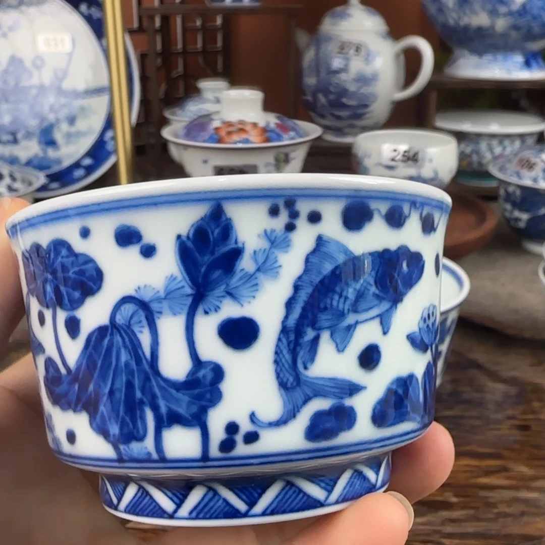 云***森瓷片景德镇手绘青花茶器284