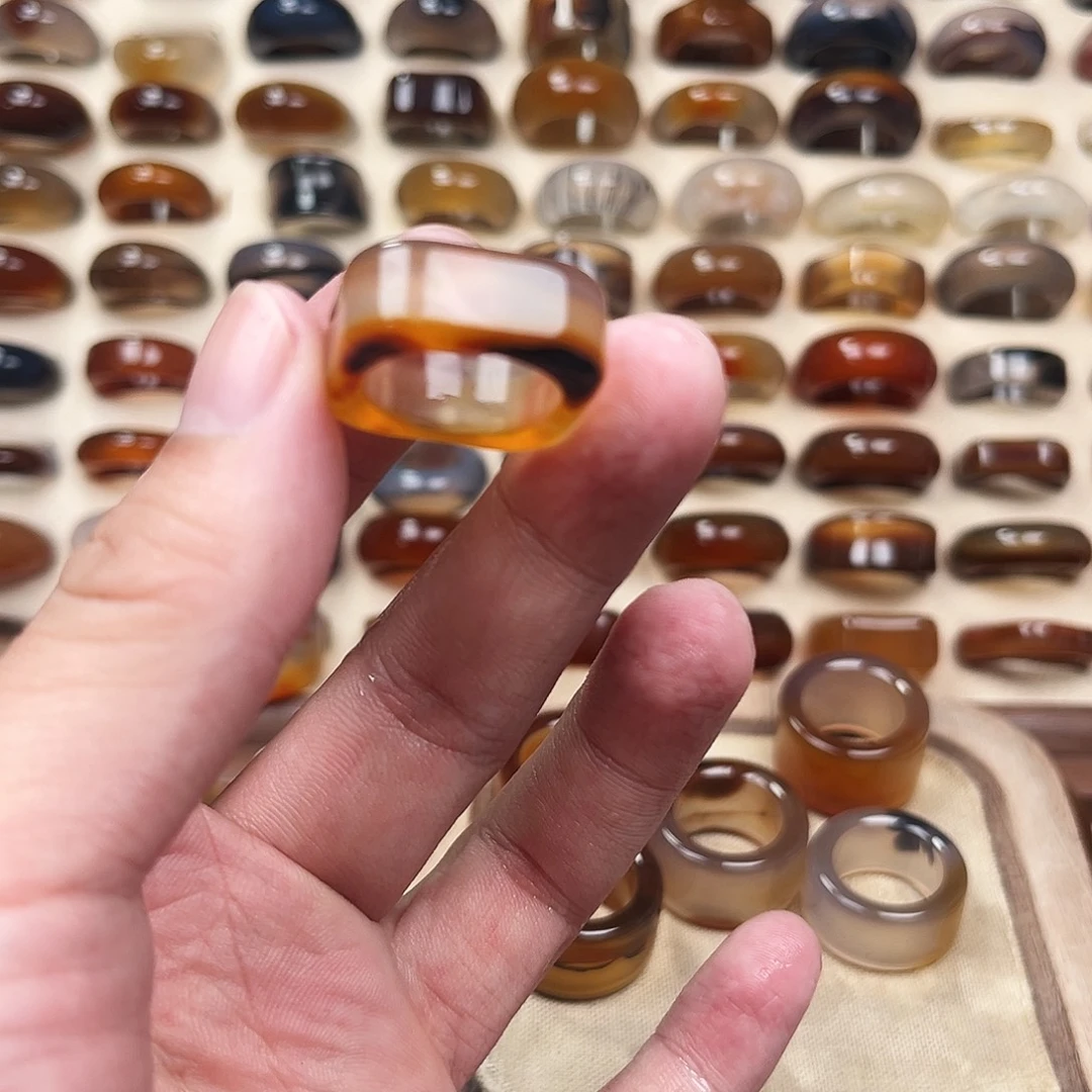 玛瑙/玉髓合金戒指11港13