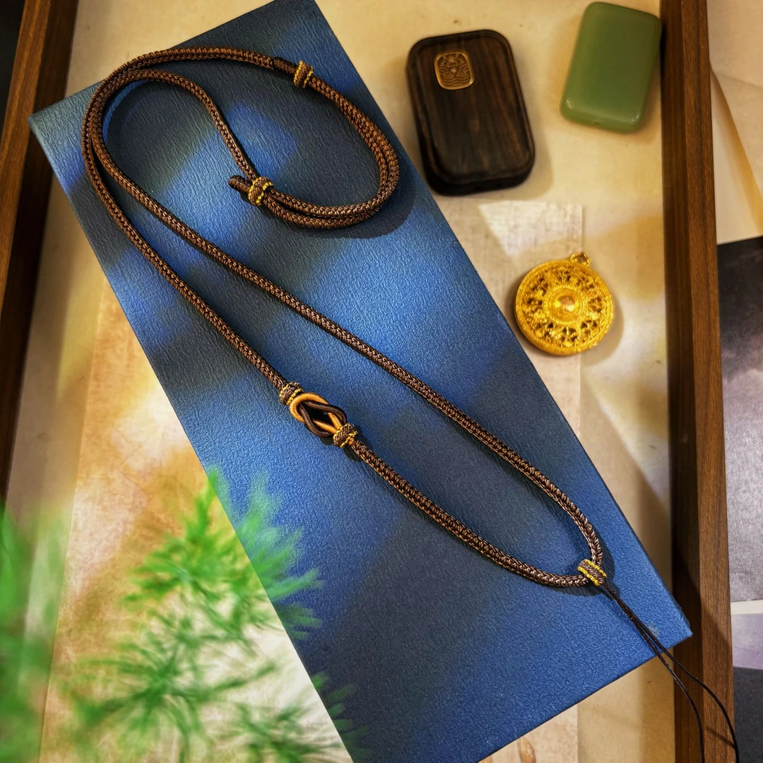 非金属布艺吊坠 纯手工编织毛衣链编织绳可调节吊坠绳潮汐BG-005