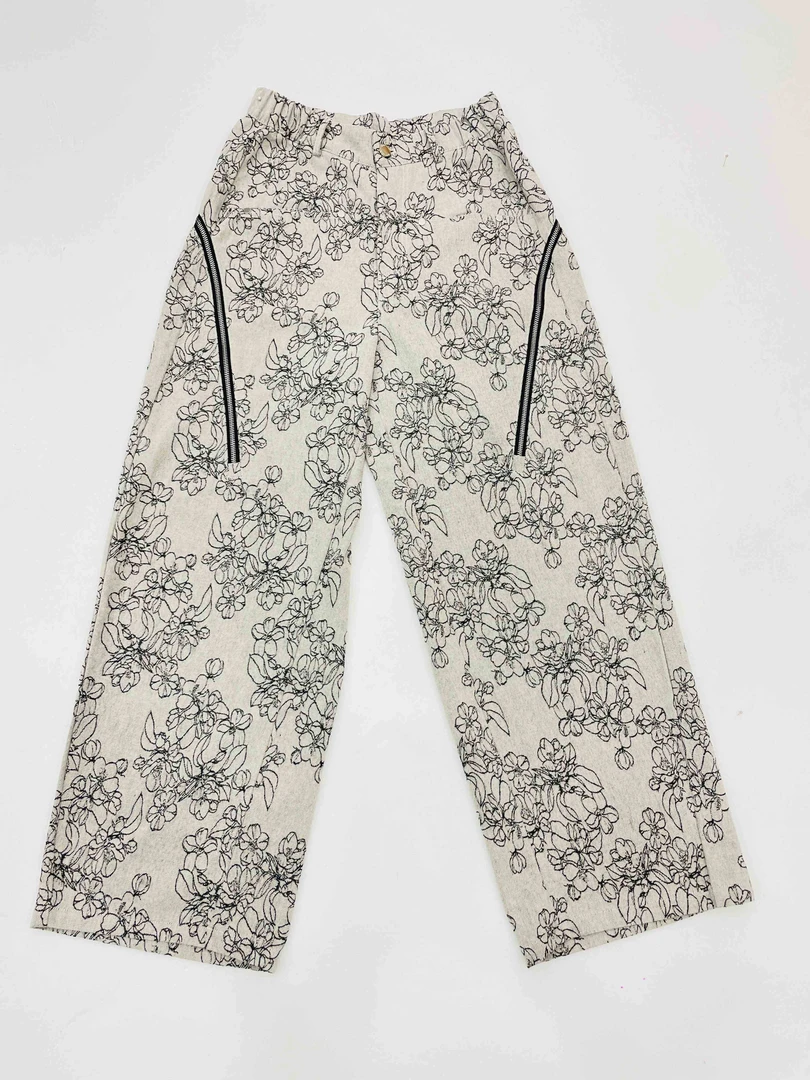 爱舞服饰 印花牛仔直筒裤