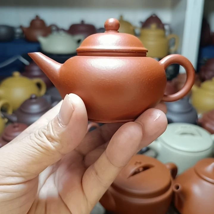 紫砂茶盘原矿红降坡水平内推150cc半手工