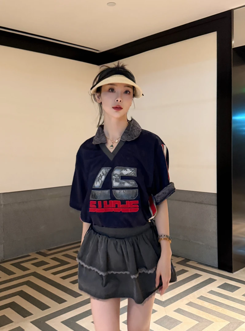 KK颜小新【原创91】设计感小众时尚气质舒适休闲夏季韩版上衣半裙