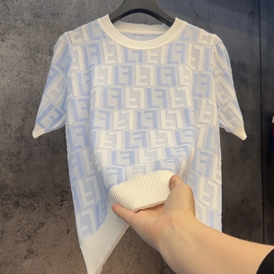 【定制大码女装80-200斤夏季新款时尚减龄显瘦宽松针织衫2097