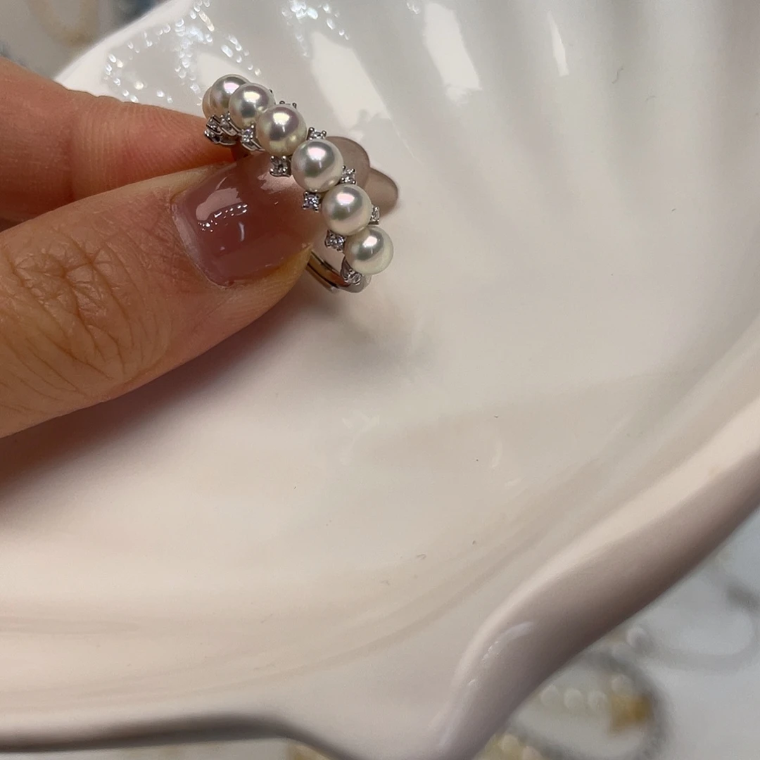 银S925镶嵌海水珍珠戒指