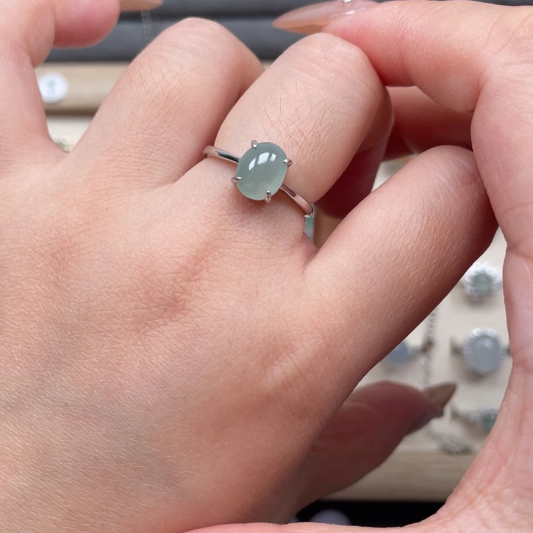 翡翠银S925镶嵌戒指