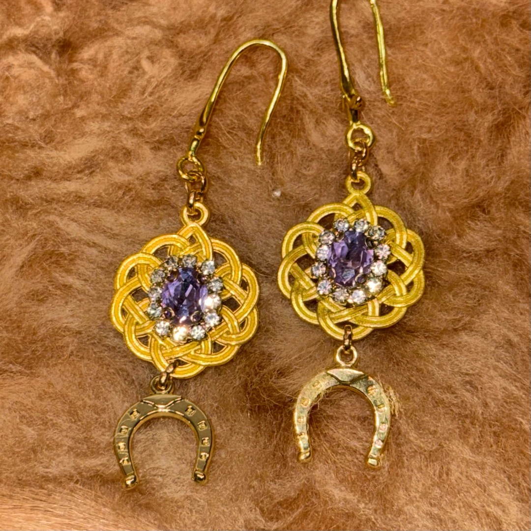 合金耳饰 森之律  金马蹄耳环