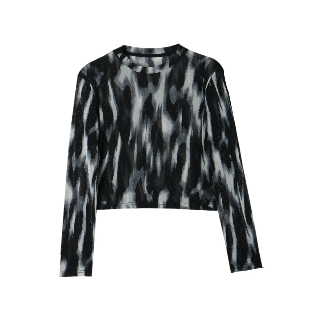 打底衫长袖时尚小众圆领设计感T恤设计师欧货2024新款女装SY003