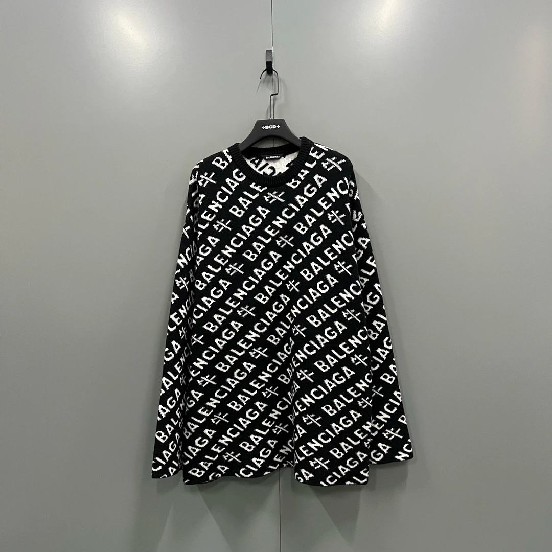 95新 Balenciaga/巴黎世家 q33 巴黎世家满印弹幕针织衫L码206119