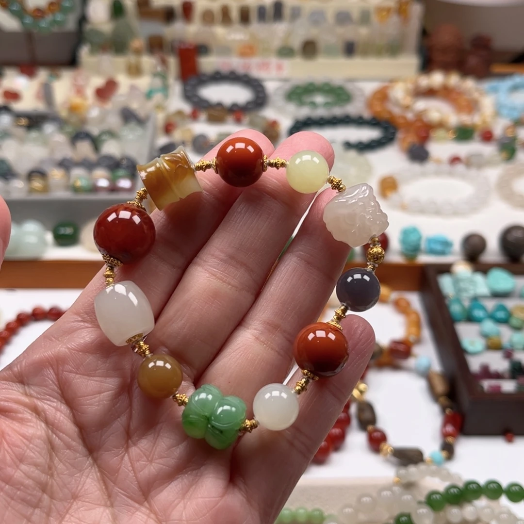 和田玉未镶嵌手链单圈手串