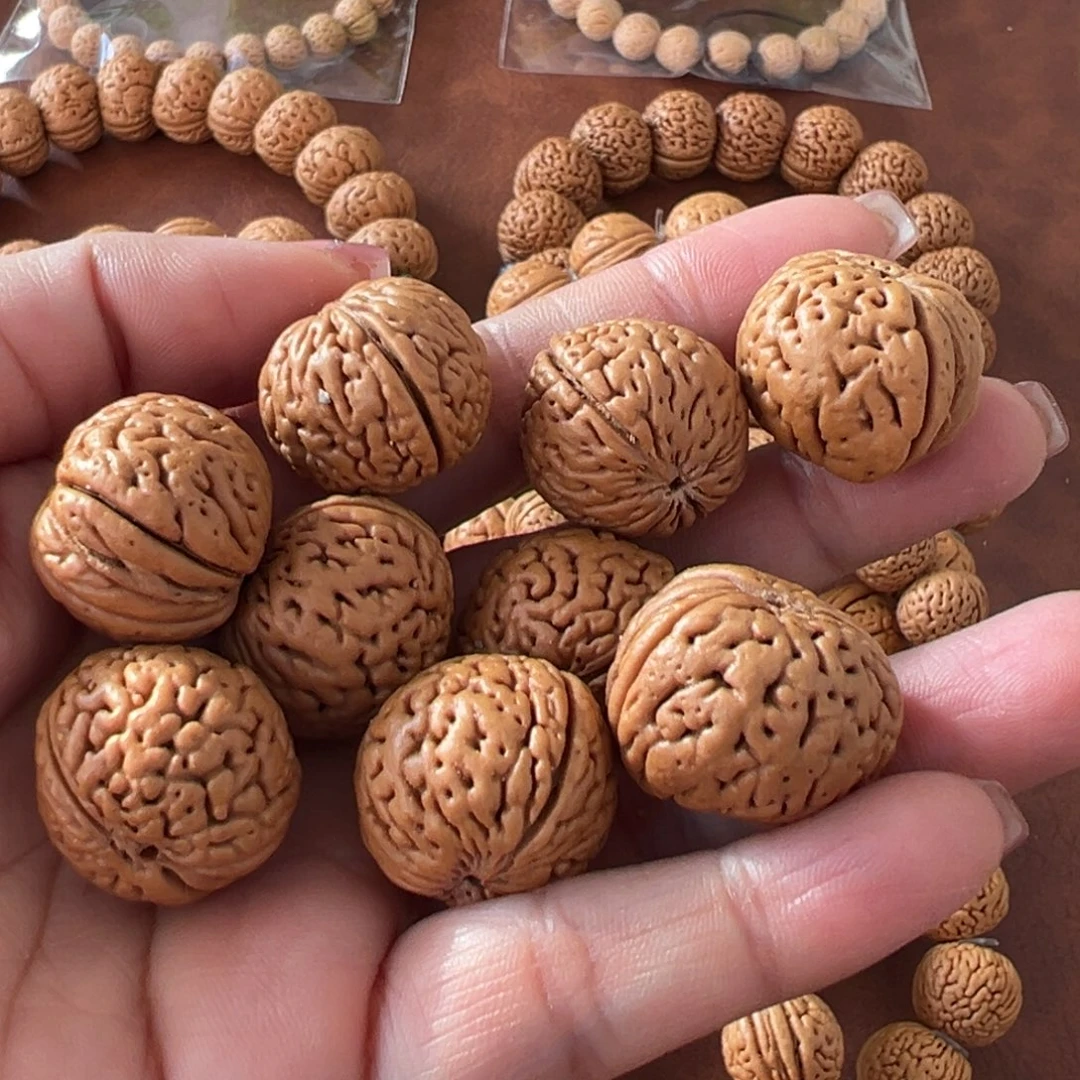 无事牌桃木磨盘桃核手串