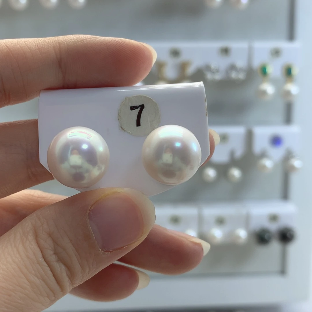 淡水珍珠耳饰银S925镶嵌