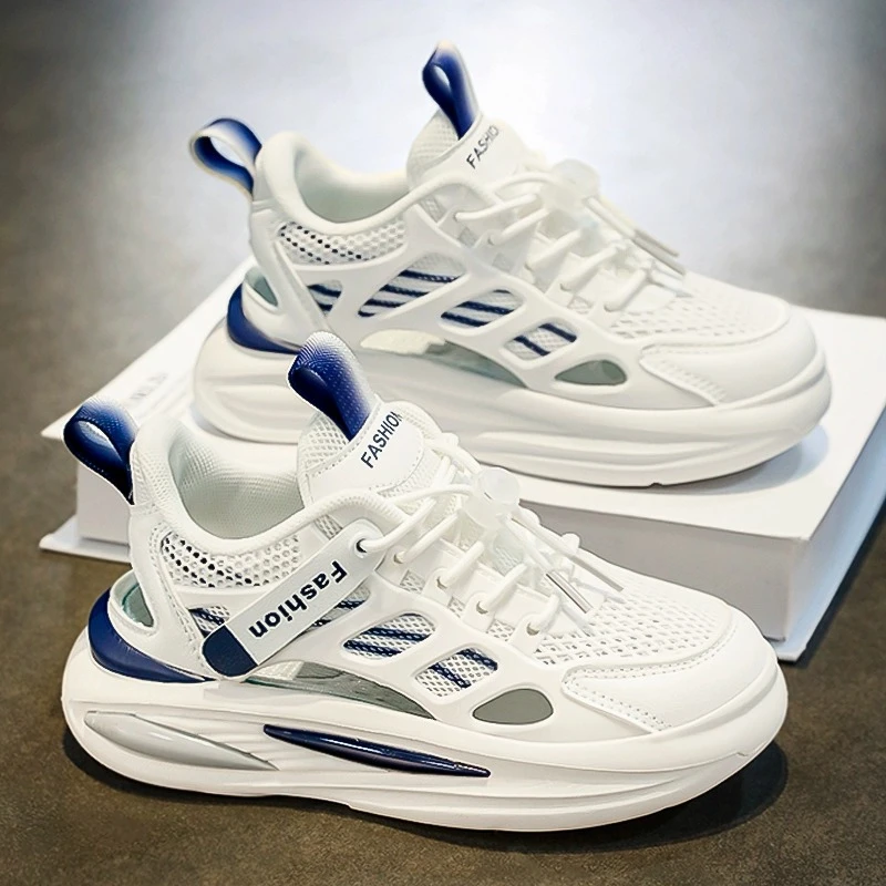 ABCJINDE男童小白鞋夏季新款儿童透气单网运动鞋软底男孩镂空凉鞋