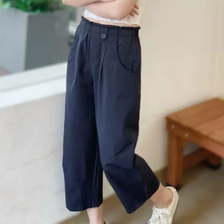 【文艺推荐】013 新款时尚宽松显瘦花苞腰九分休闲哈伦裤