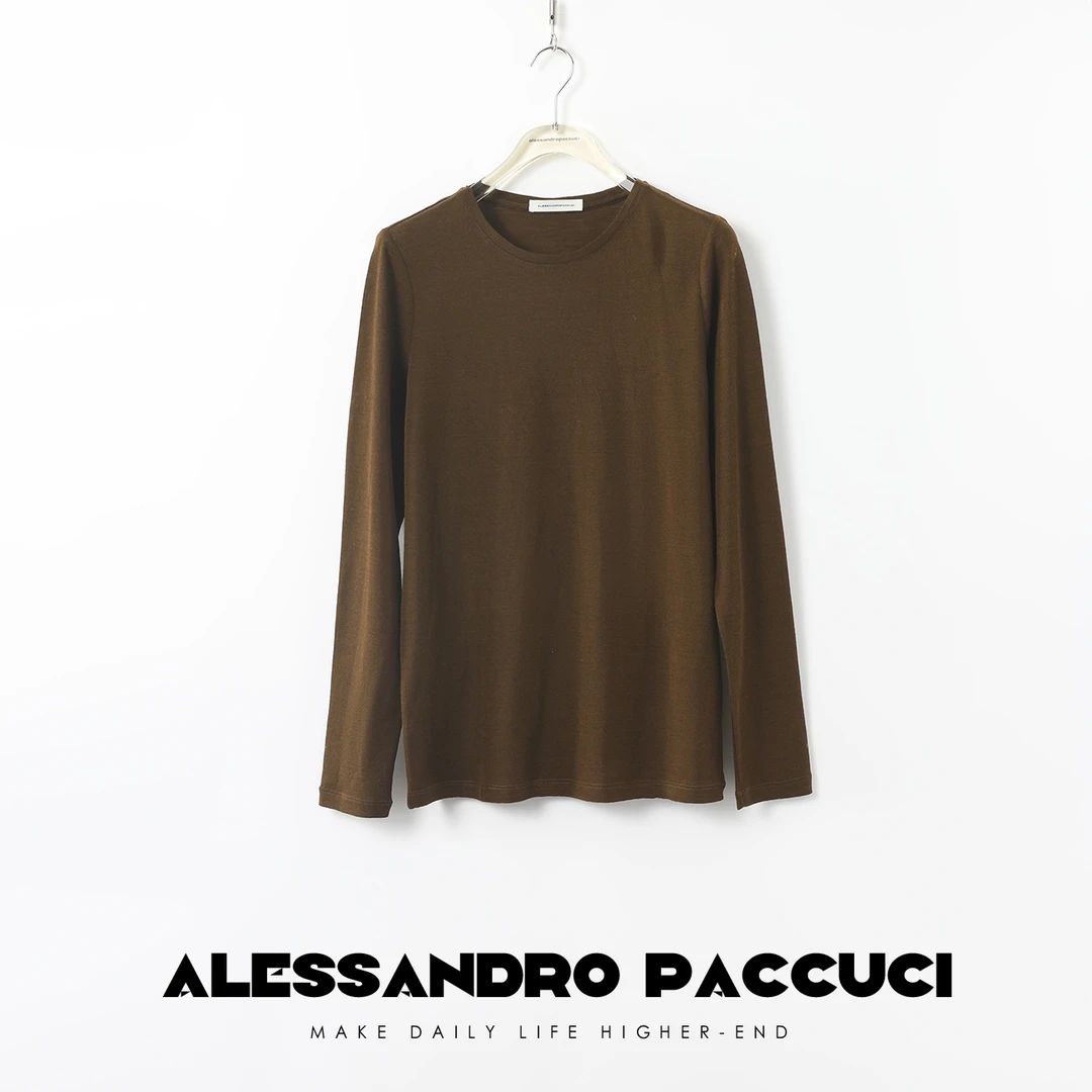 AP洛哥25959X 圆领1OO绵羊毛多色轻薄柔软透气易打理套头衫T恤