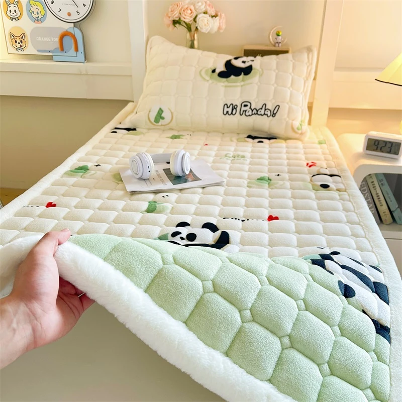 新款加厚牛奶绒床垫学生宿舍单人被褥垫铺底加绒床单床盖毯床褥子