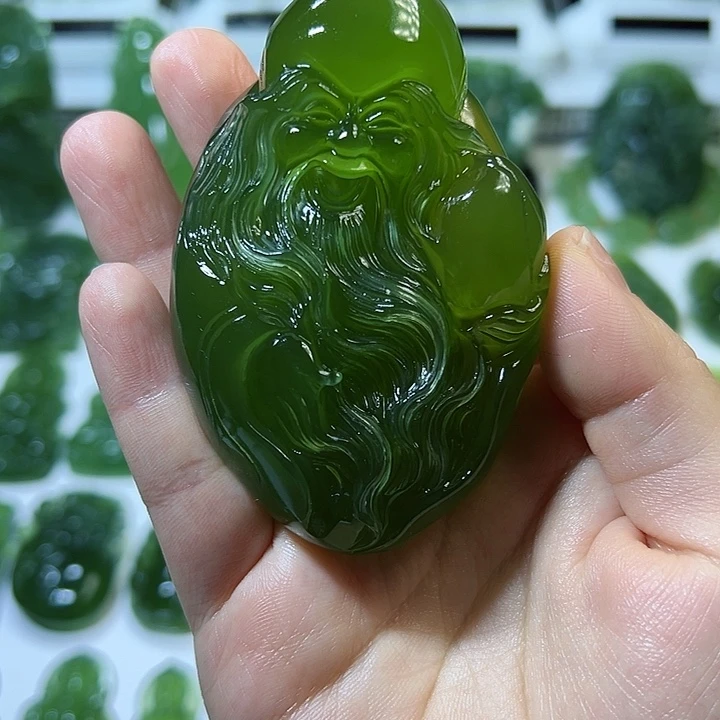 蛇纹石玉手把件未镶嵌欢*