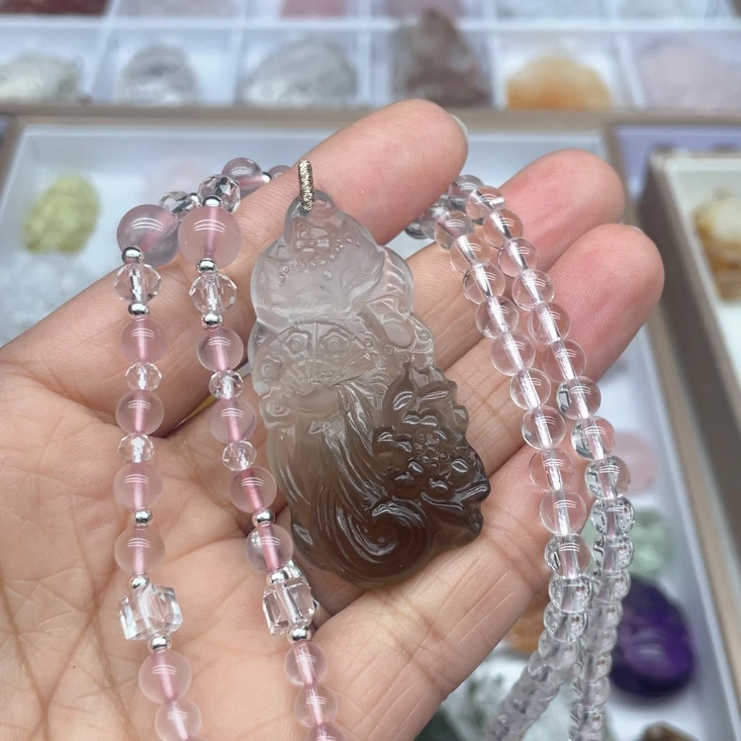 水晶吊坠(不含链)未镶嵌妖***茶
