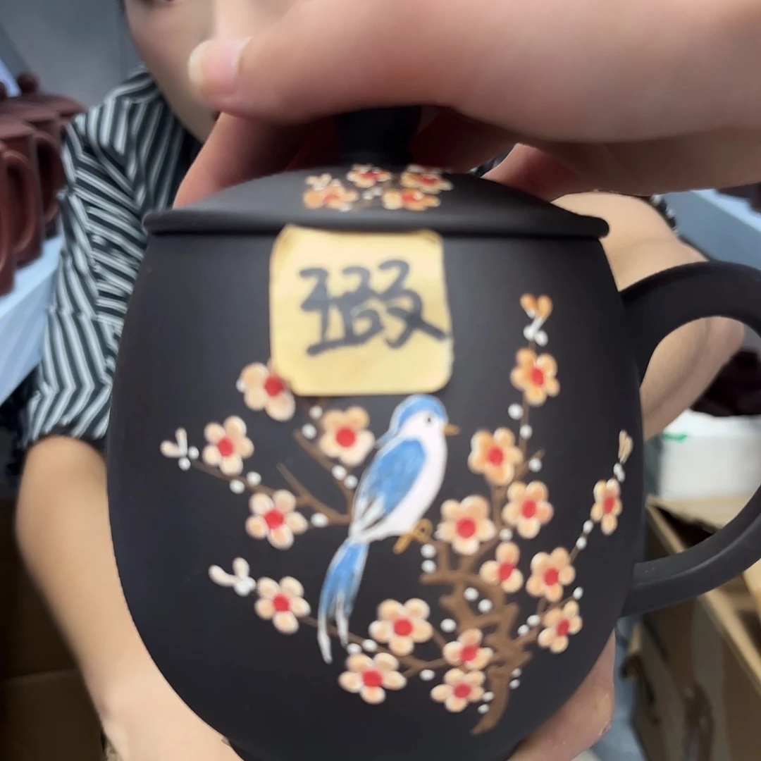 宜兴原矿紫砂全手工盖杯